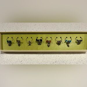 Decorative wine glass animal charms set with Multicolor semi precious stones